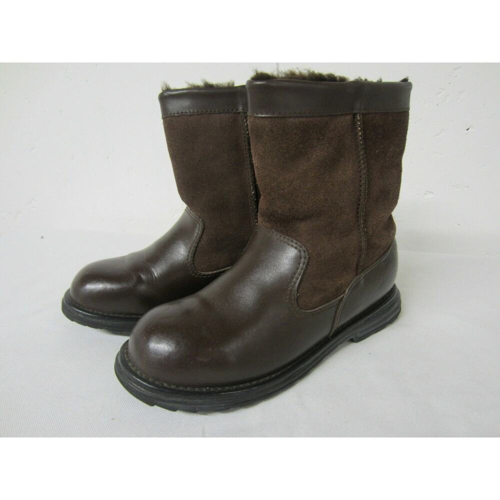 Staheekum Sheepskin Shearling Winter Boots Chocolate Brown Suede Leather 5